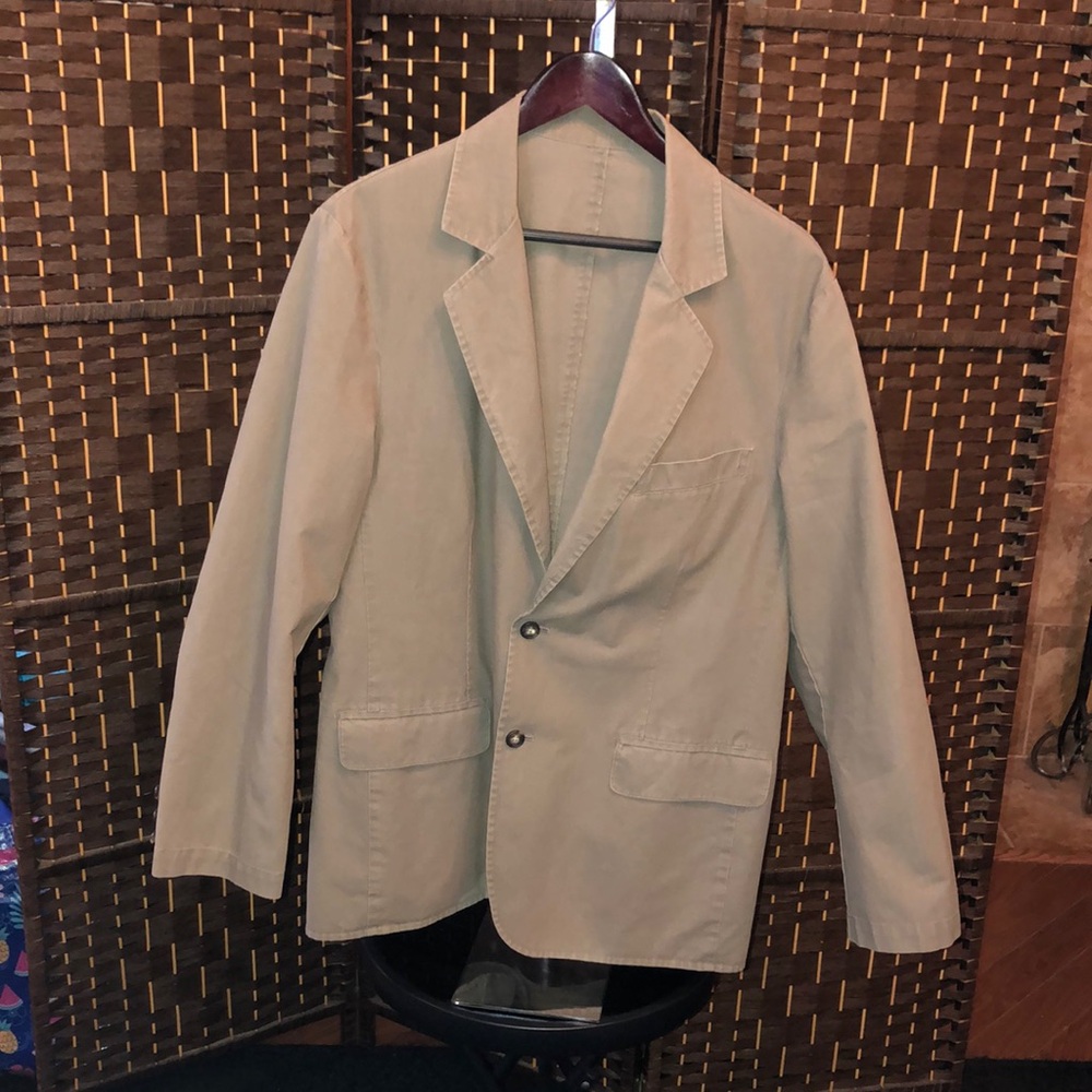 L.L. Bean Khaki Cotton Sport Coat Blazer